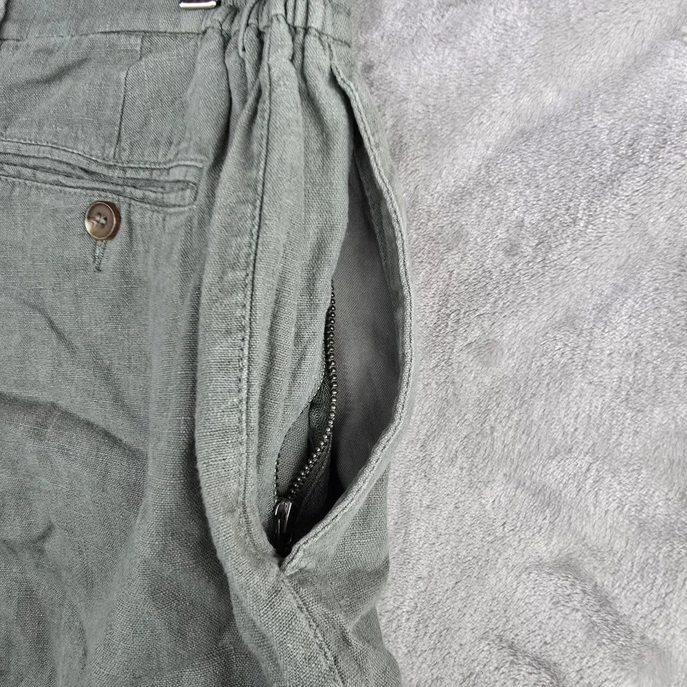 MR MARVIS The Linens Mens Green Drawstring Casual‎ Pants 36x24
